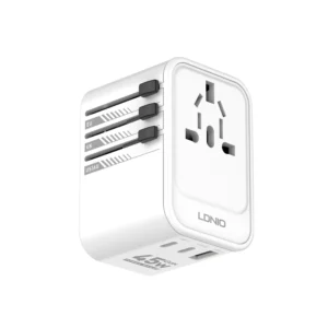 Ldnio z8 professional gan 45w worldwide socket converter with overload protection all in one adapter