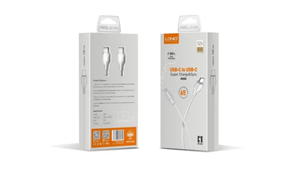 Ldnio lc121 high speed 65w type c to type c charging cable with pd support usb data cable (2)